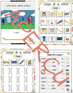 Cahier d'activités - Palier 0 - Rentrée scolaire