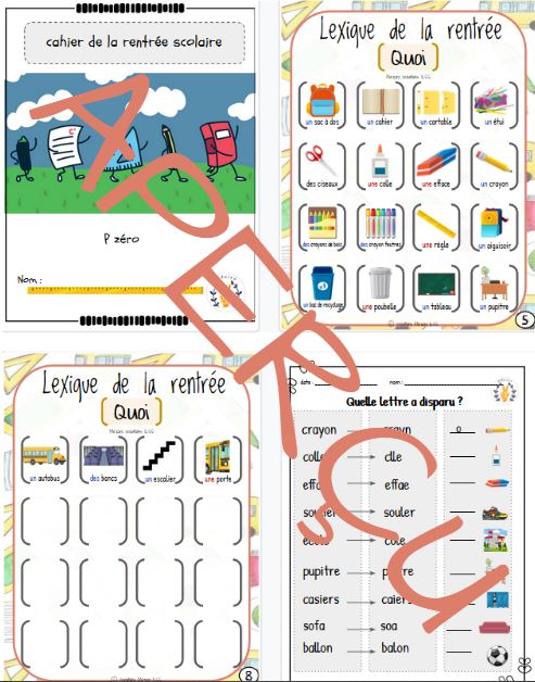 Cahier d'activités - Palier 0 - Rentrée scolaire