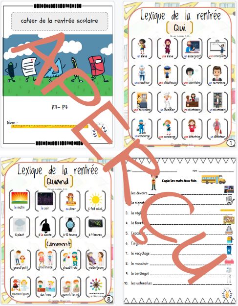 Cahier d'activités complet - intermédiaire - Rentrée scolaire