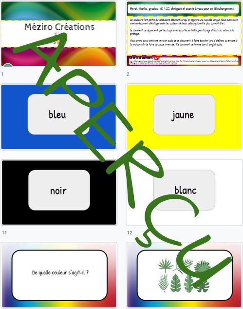 Les couleurs - vocabulaire - S.O.S