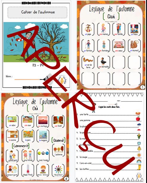 Cahier d'activités complet - intermédiaire - Automne