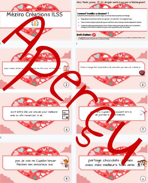Mots mélangés - intermédiaire - Saint-Valentin