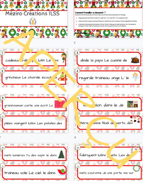 Mots mélangés - débutant - Noël