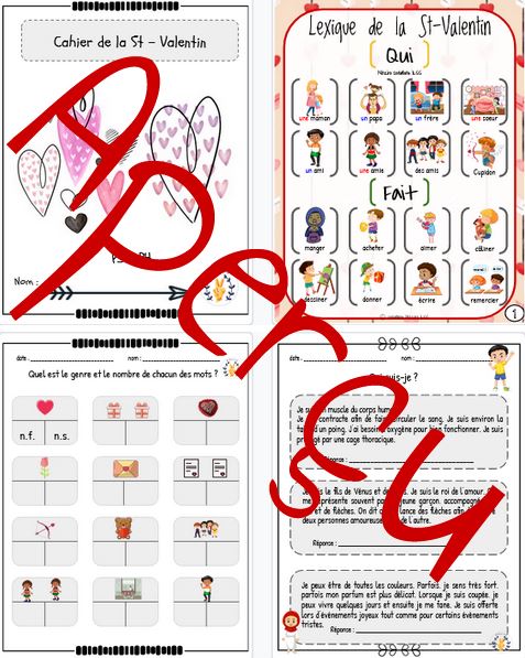 Cahier d'activités complet - intermédiaire - Saint-Valentin