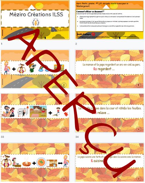 Phrases illustrées - intermédiaire - Automne