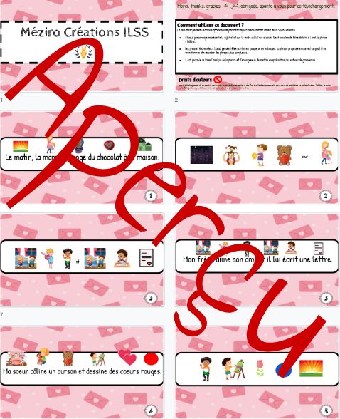 Phrases illustrées - intermédiaire - Saint-Valentin
