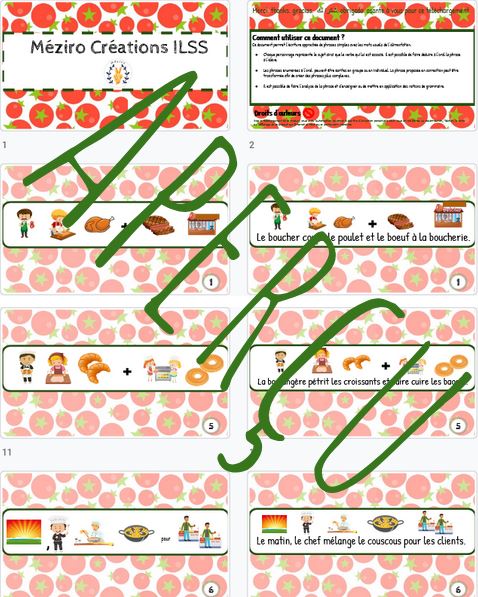 Phrases illustrées - intermédiaire - Alimentation